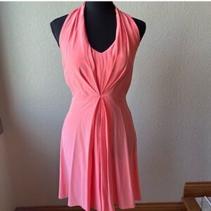 NWT Amanda Uprichard Silk Coral Halter Dress